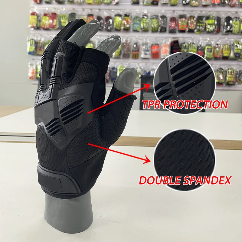 Custom Logo Durable Safety Work Hard Knuckle Anti-Slip Tactical Gloves Foam Pad High Impact Black Outdoor Use