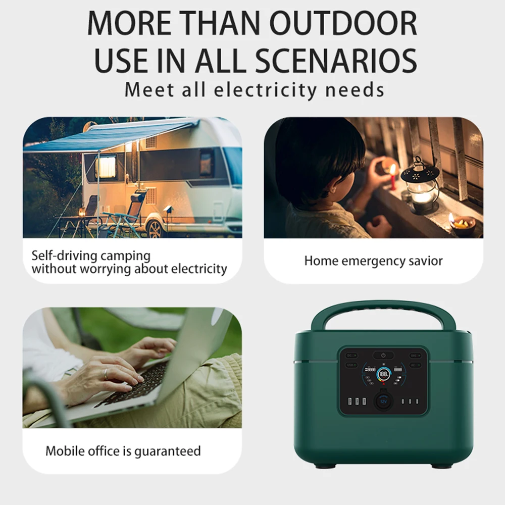 1200w portable power bank charger with solar lithium battery camping portable ups power station