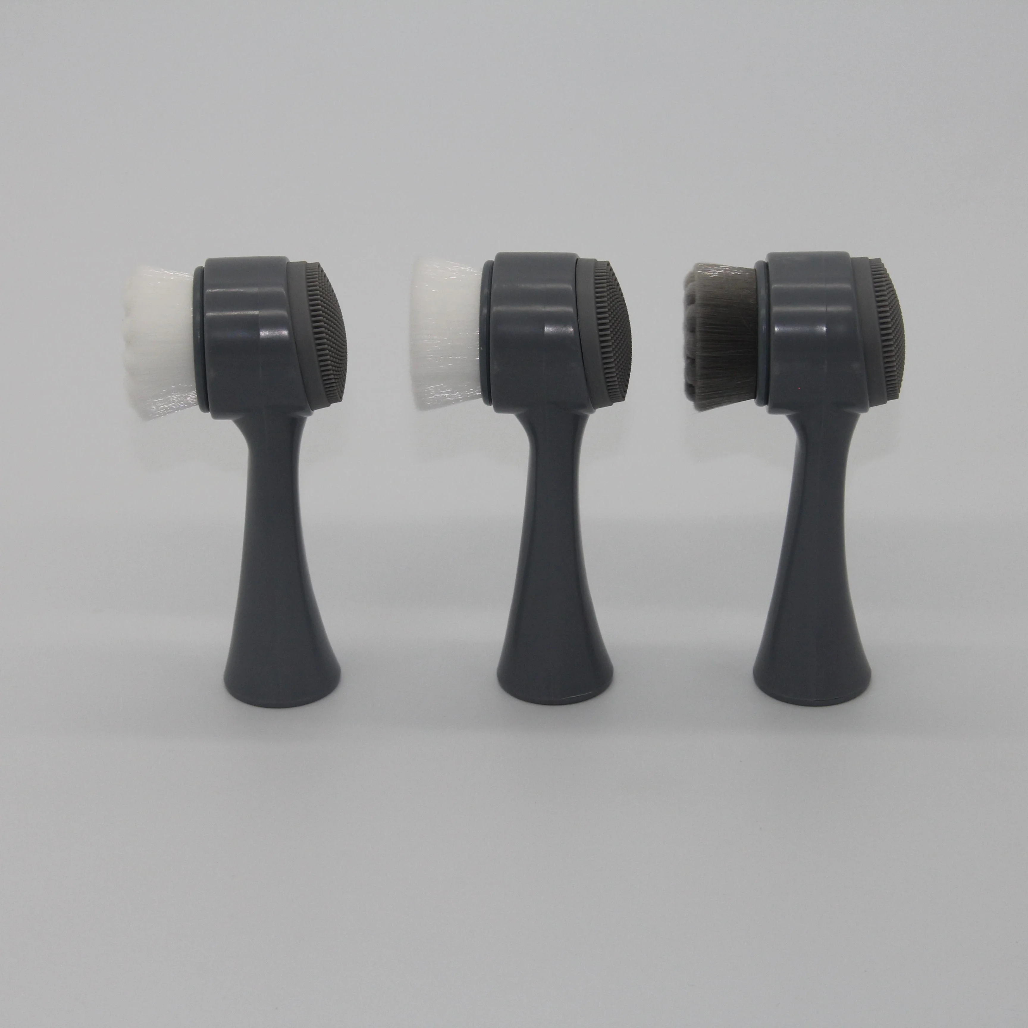 Portable Double-sided silicone synthetic fiber massage Face cleaning Brush