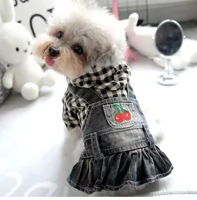 Luxury Clothes Casual Cowboy Rompers Pants Jeans Pet Dog Vests Dress