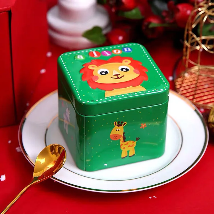 Custom Vintage Style Square Jewelry Storage Fossil Watch Tin Box