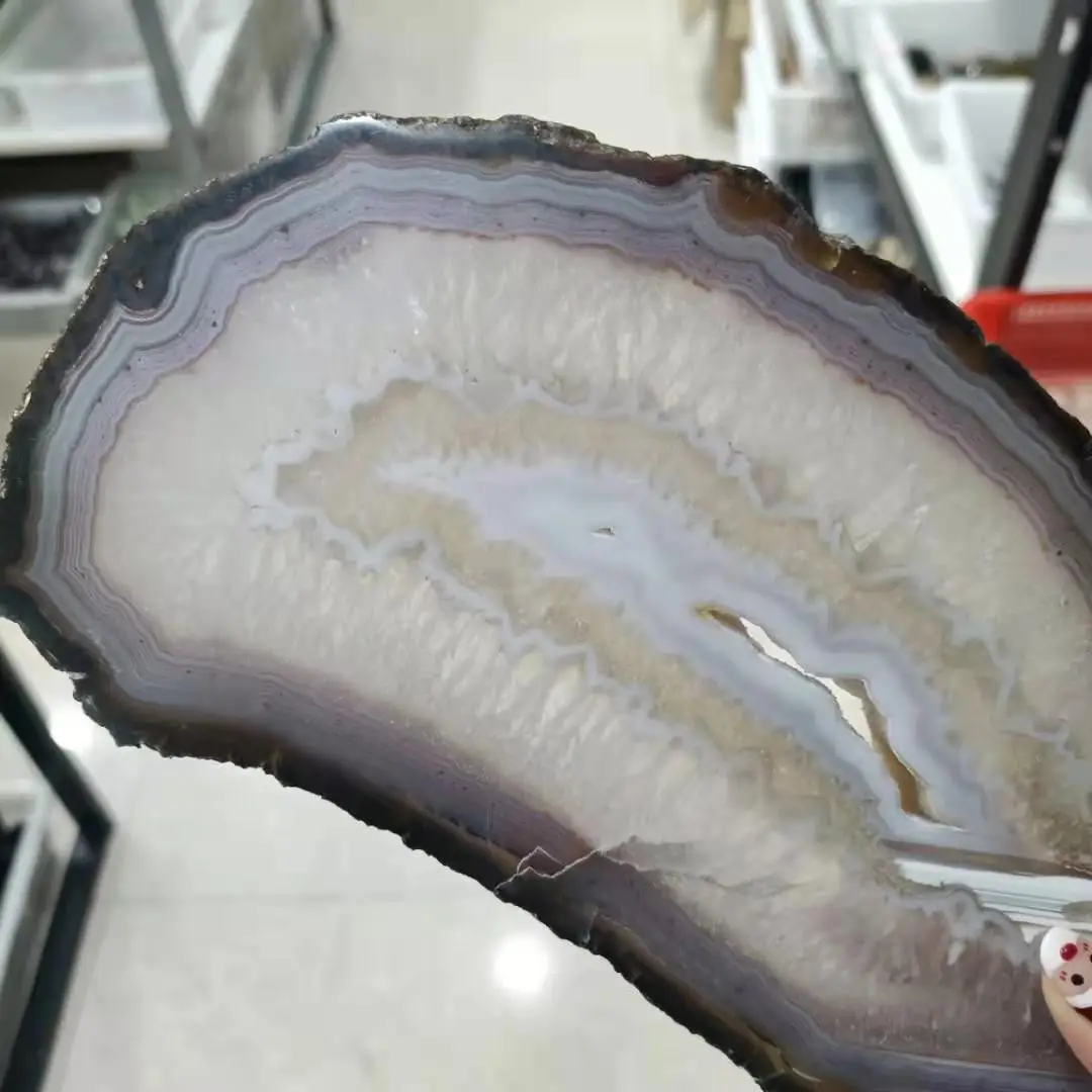 Donghai High quality wholesale natural healing crystal stones white Agate slices for decoration