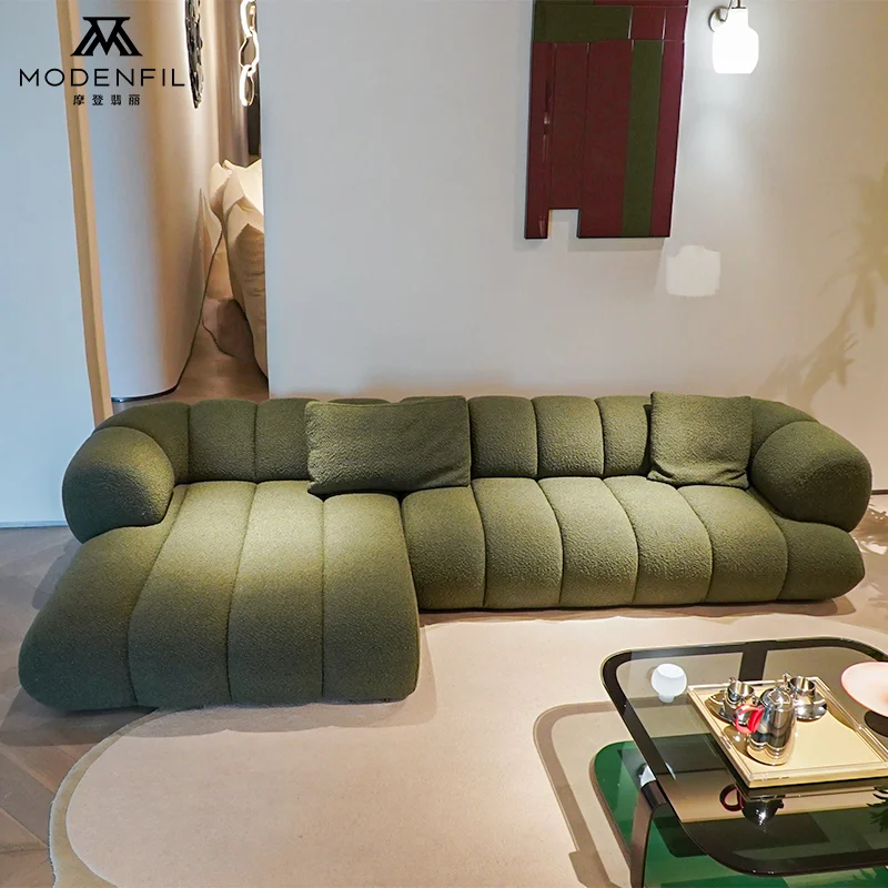 Modenfili High Quality Pop L Shape Living Room Furniture Comfortable Fabric Caterpillar Modern Module Sofa Sets