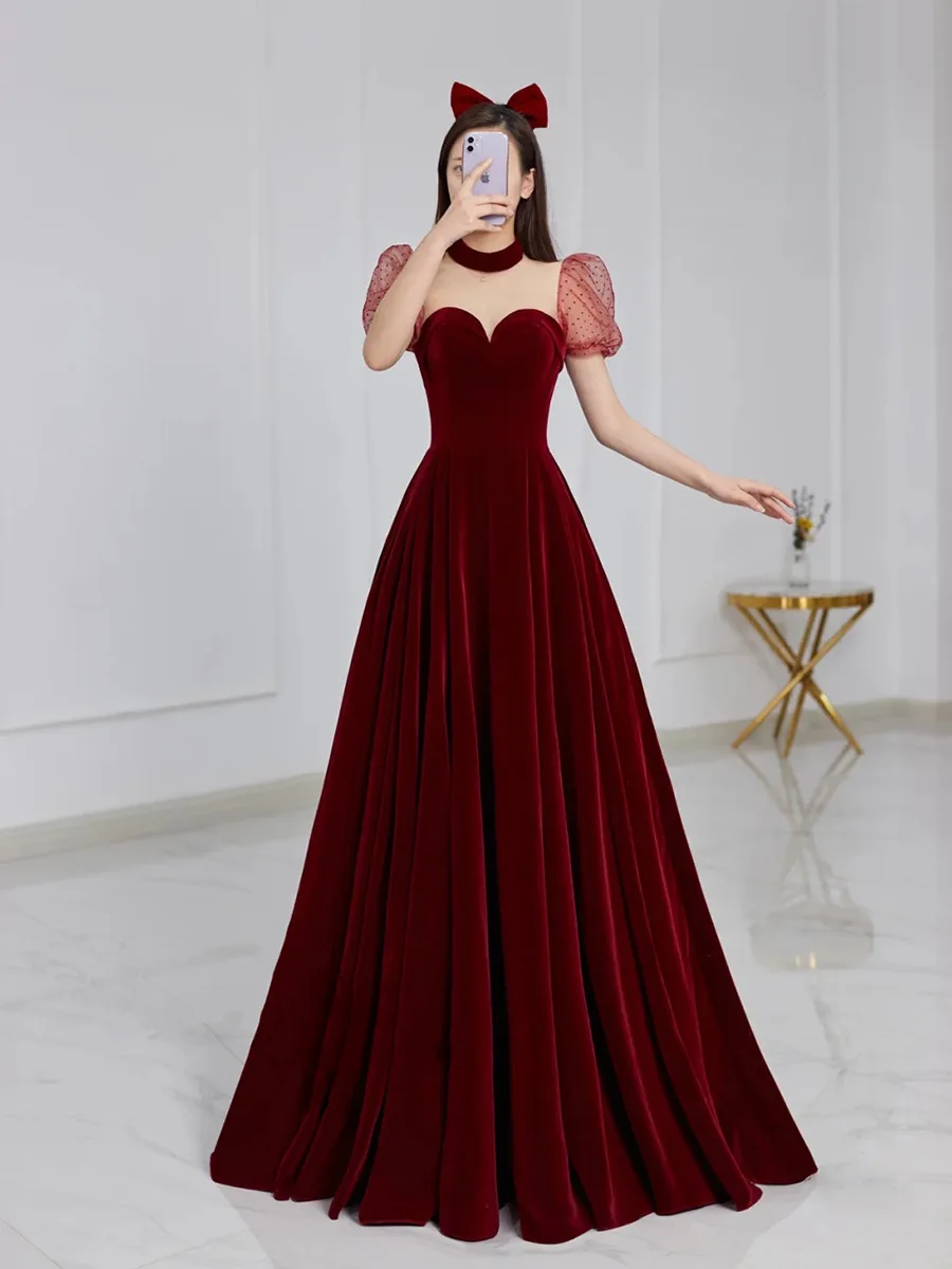 Free Shipping Long Sleeve, Princess Style Floor Length Wedding Dress Simple 2022 Satin Wedding Dress with 3D Flowers