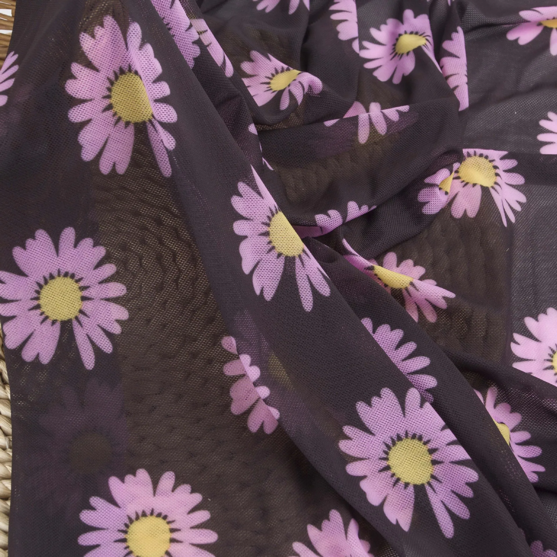 flower digital print swim fabric custom print spandex fabric for underwear