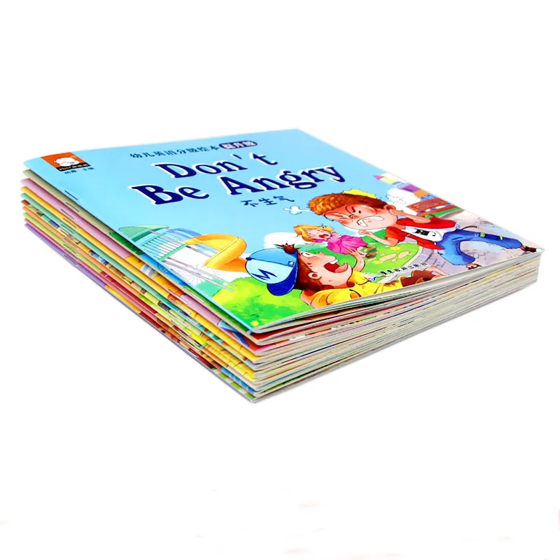 Custom softcover colorful children learning English story books stapled binding book for kids educational