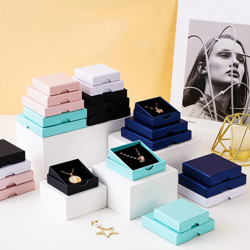 Wholesale lid and base jewelry box rings earrings necklaces storage boxes jewelry packaging boxes.