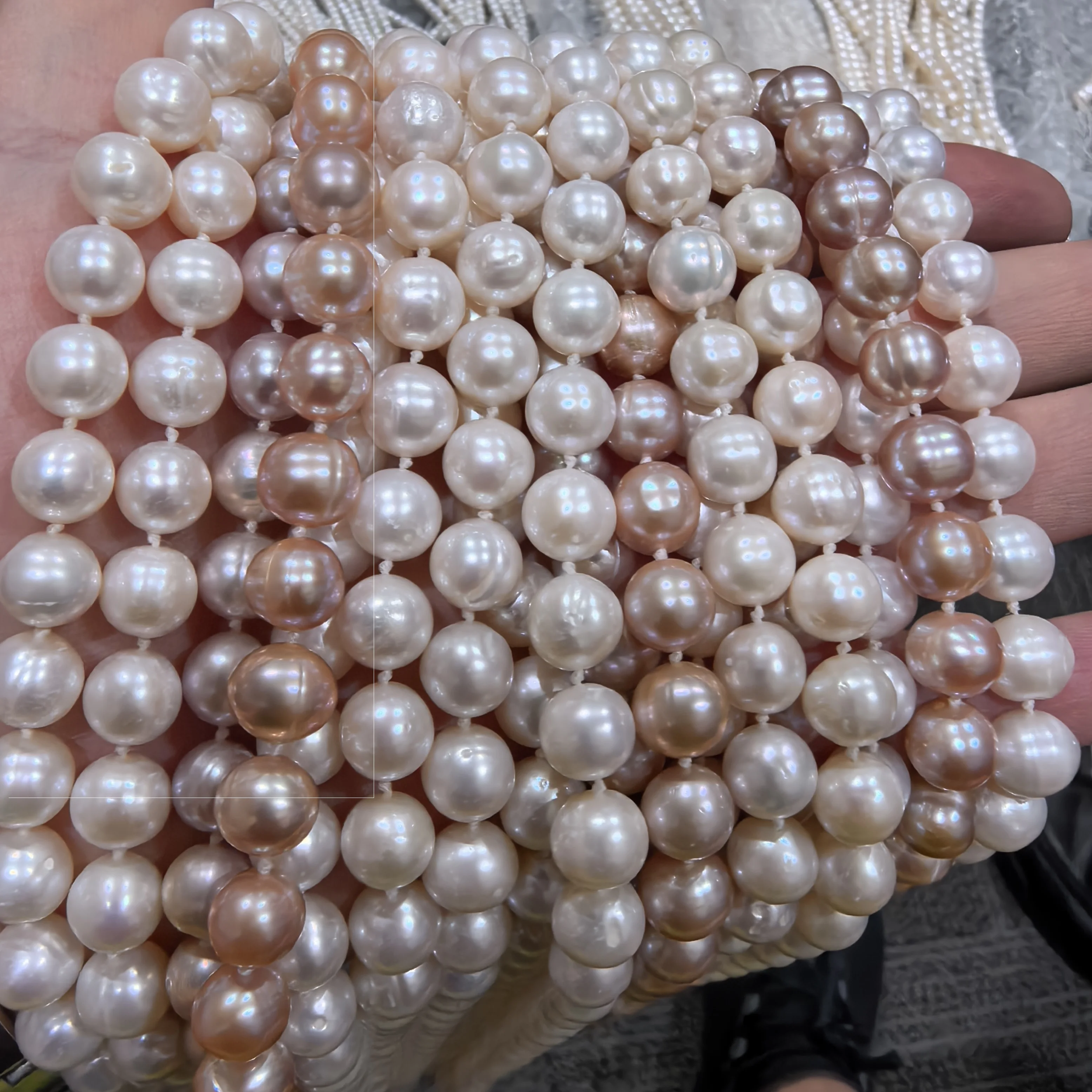 Белый оранжевый фиолетовый жемчуг Заводская оптовая цена 7-8 мм натуральный пресноводный настоящий свободные бусины для изготовления ювелирных изделий