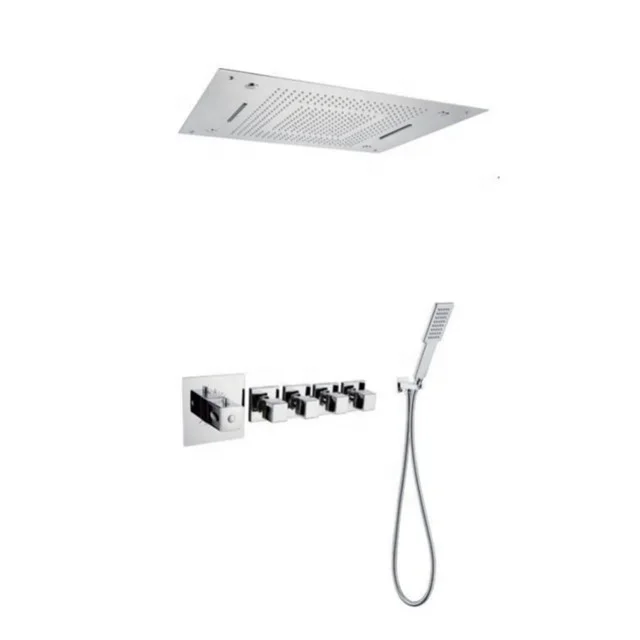 Luxury Wall Mounted Hot Cold Control Water Faucet Shower Concealed Thermostatic Mixer Valve