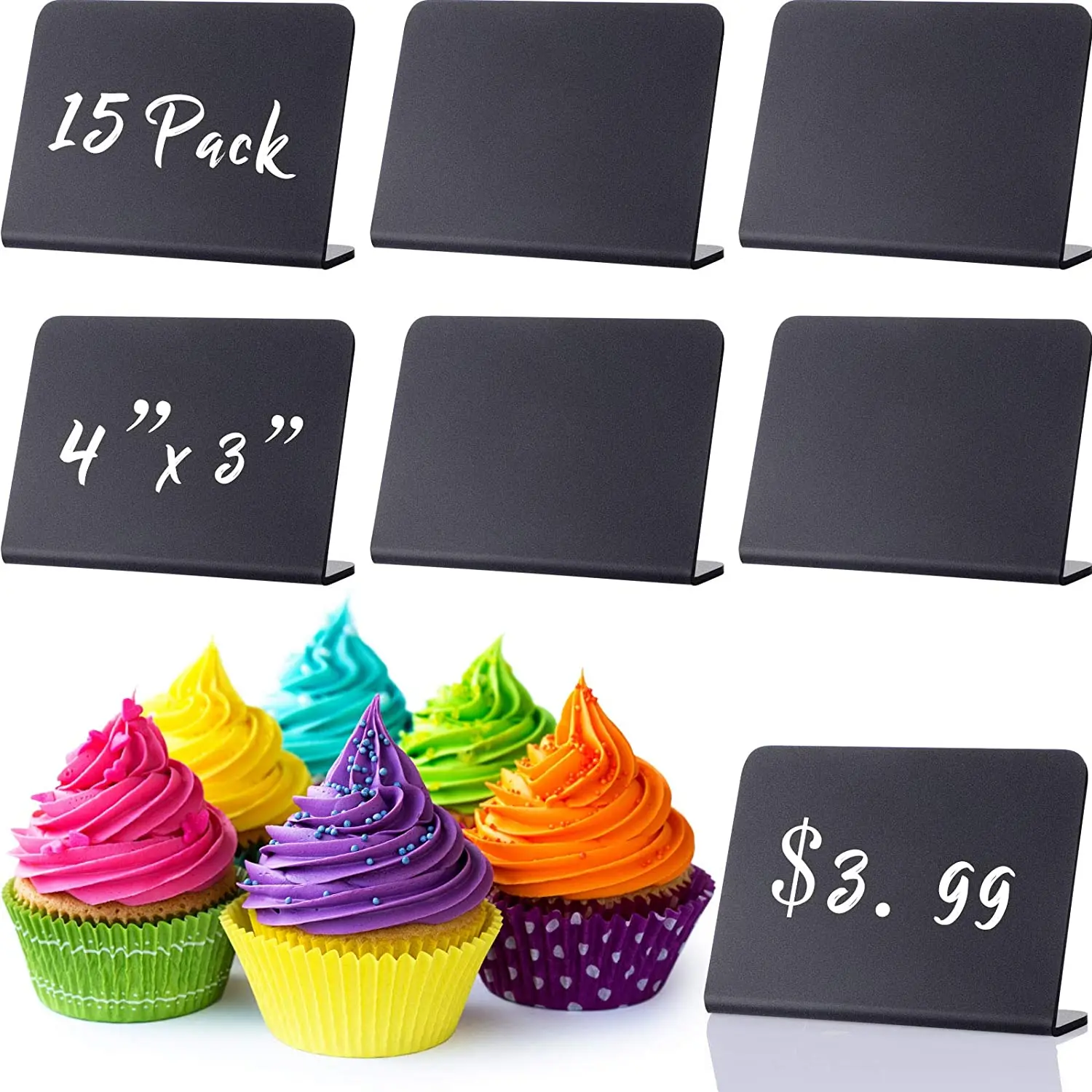 Mini Chalkboard Signs - Bakery - Small Chalkboard Signs - Party - Buffet - Tables - Wedding for Food 3x4 Inch 50 Acrylic Model