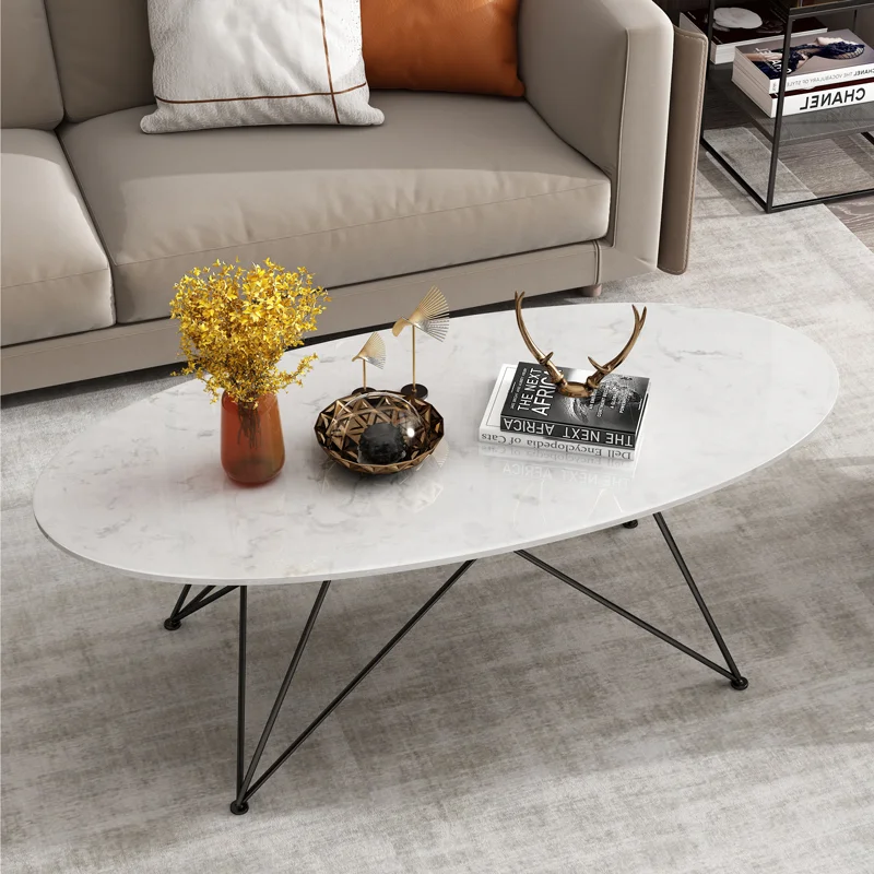 Modern luxury balcony leisure small apartment round marble coffee tea table