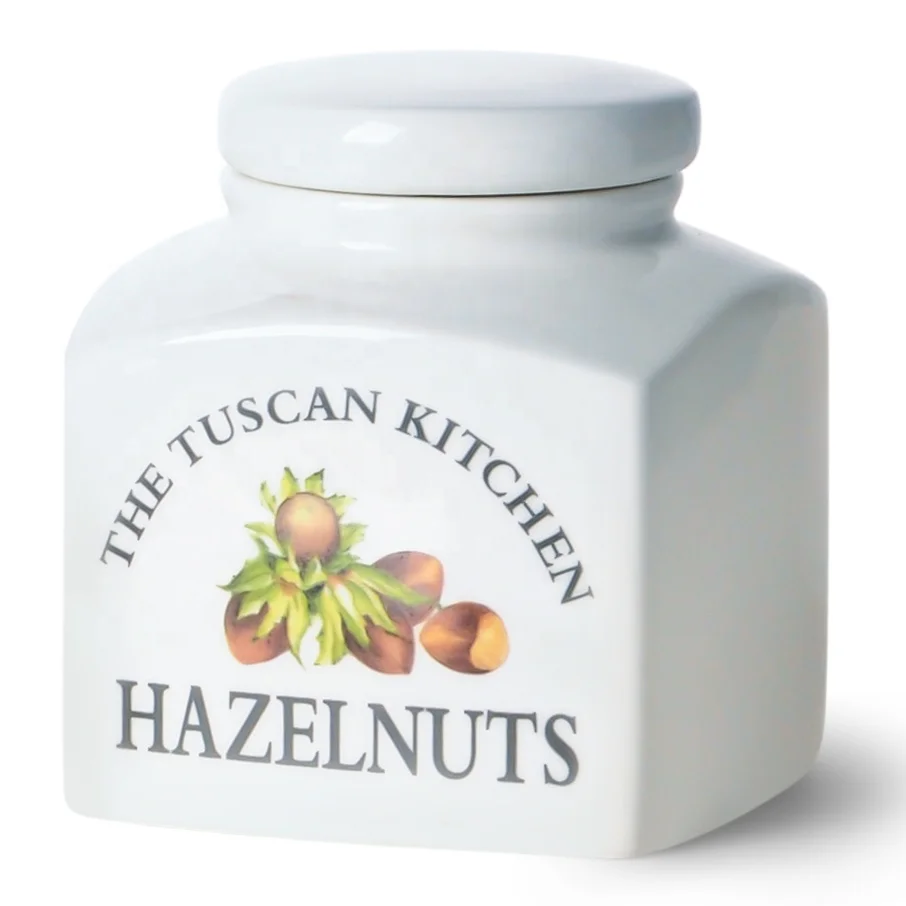Kitchenware Bulk Manufacturing Ceramic Nut and Grain Containers Walnut, Barley, Pistachio, and Herbal Tea Containers
