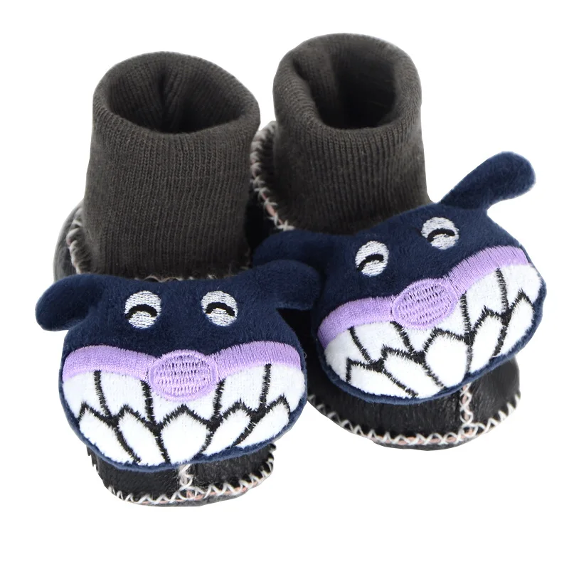 Зимние Нескользящие мягкие сапоги из овчины и меха детские сапоги для пола для обучения ходьбе детские носки обувь Толстая теплая детская обувь для малышей