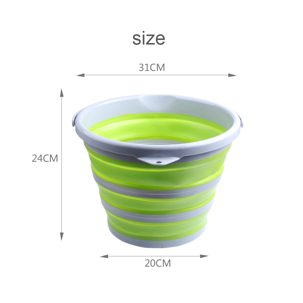 Портативное Силиконовое водяное складное ведро для ванной, для дома и улицы, для мытья автомобиля, пластиковое выдвижное ведро для рыбалки