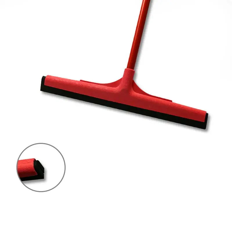 2022 New Arrival Matte Black Rubber Floor Squeegee Plastic Floor Wipers Dual Blade Eva Foam Floor Cleaning Squeegee