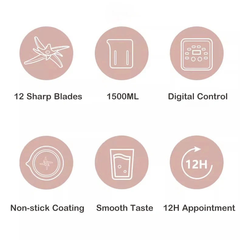 Soy Milk Maker Blender Almond Nut Milk Maker Heat Cook Mixing Glass Maker Processing Wall Breaker Household Soymilk Machine