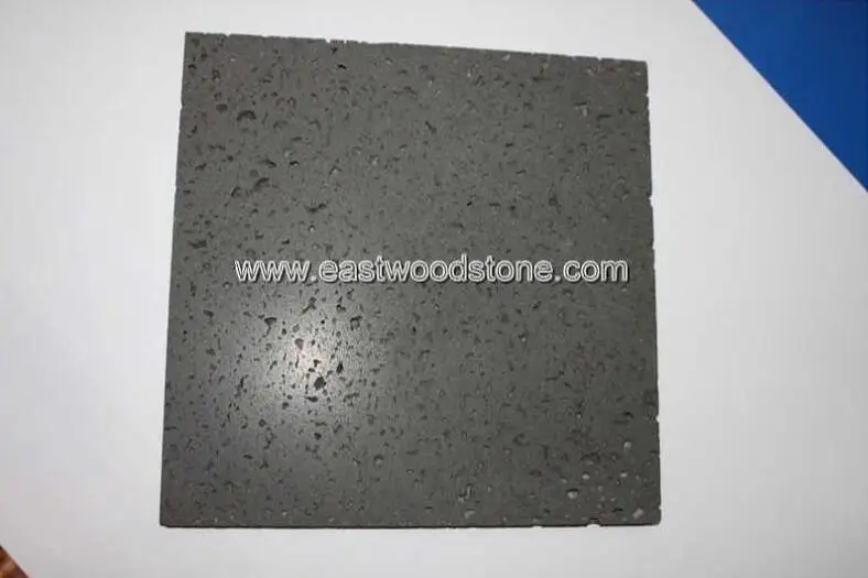 honed black basalt plates