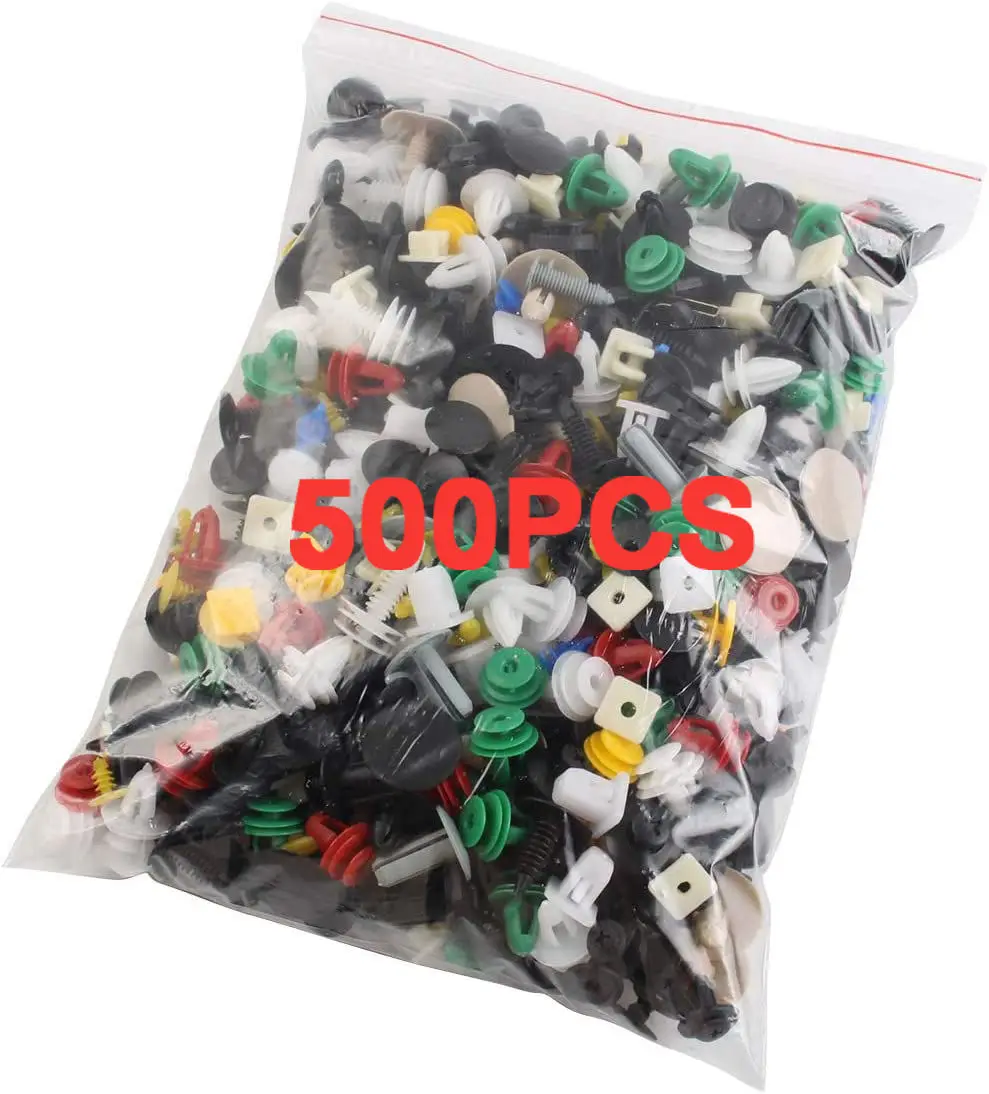 500PCS Universal Mixed Plastic Auto Bumper Retainer Kit All Types Fastener Clip Set for Car Vehicle