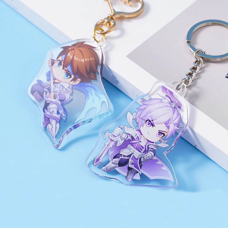 Acrylic Keychain  Laser Cut Plastic Diy Design Customised Clear Printed Anime Glitter Acrylic Charm Custom Cartoon Key Chain