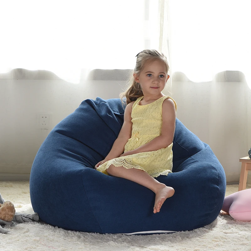 Детский Бархатный Чехол в виде бобов темно-синего цвета M