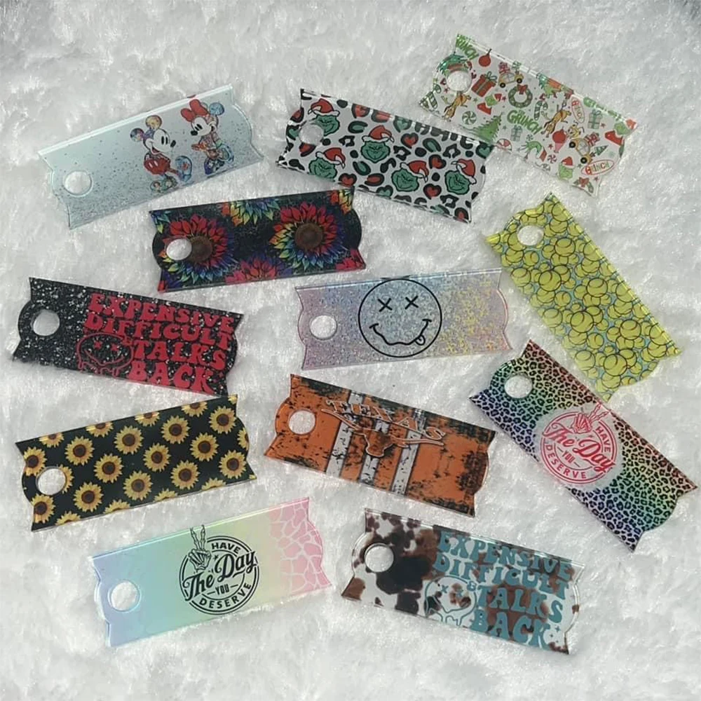 Room Restaurant Bar Shop Cafe Office laser engraving Acrylic white blank sublimation 40oz Lid topper Name Tag