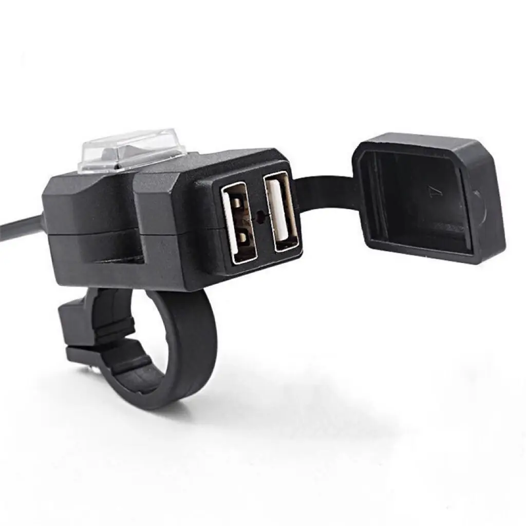 New DC 9-24v Dual USB LED waterproof switch motorcycle electric car double usb mobile phone charger