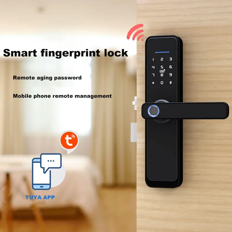 TTlock Tuya Wifi Intelligent Waterproof Password Code Card Key Smart Door Lock For Hotel Apartment Airbnb