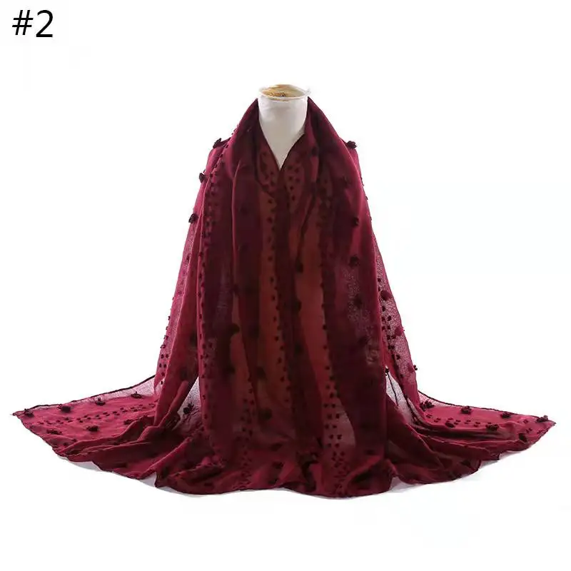 New Malaysian ethnic style monochrome long rhinestones hijabs scarf with hot diamonds shawl women chiffon muslim