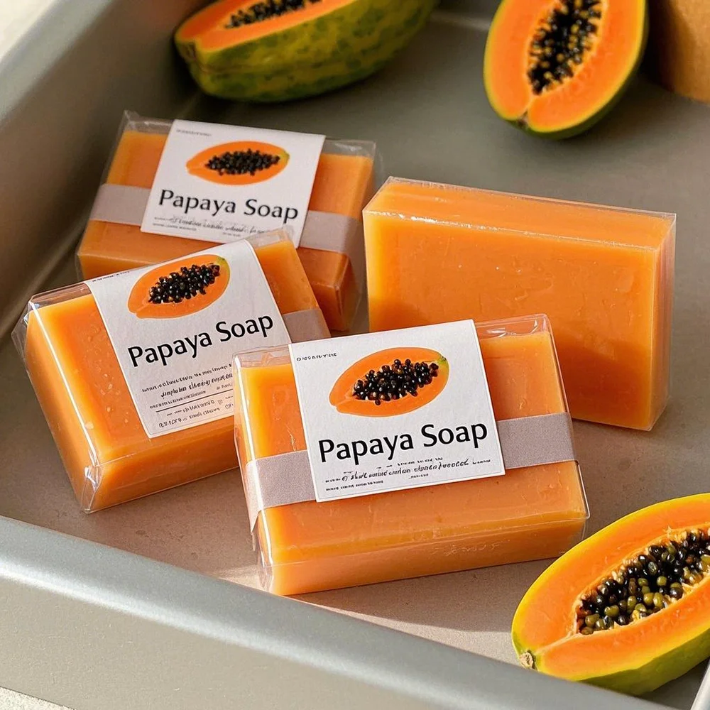 Handmade Papaya Soap For Skin Lightening Pimples Removal Dark Spot Treatment And Body Care