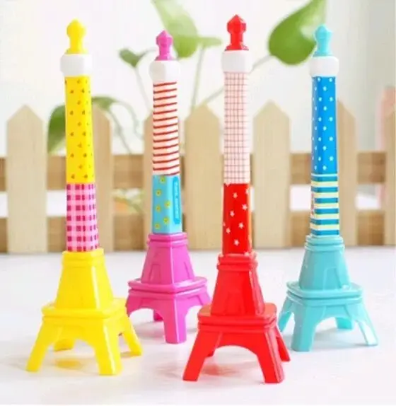 0.5mm Blue Ink Cartoon Creative plastic eiffel tower penkawaii souvenir gift ballpoint pen for kids