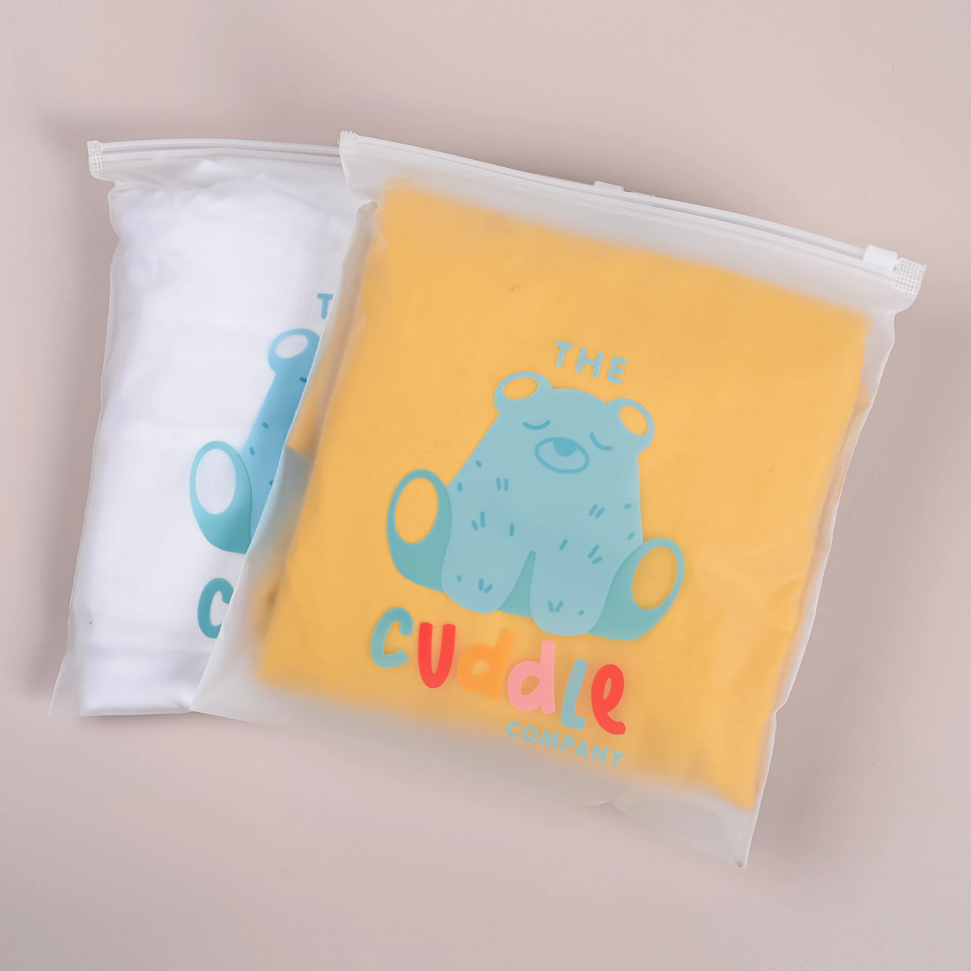 Custom Printed PE PVC Transparent Packing Bag Zip Lock Matte Bag Plastic Frosted Zipper Bags For Clothing