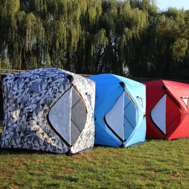 Most Popular In 2023 2-3 Person Portable Tent  Warmer Tent 3 Layers Waterproof Fabric Ice Fishing Tent For Winter