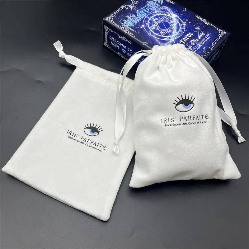 Luxury Jewelry Pouches with Custom Logo Soft Velvet Fabric Small Drawstring Bag Velvet Gift Packaging Bag