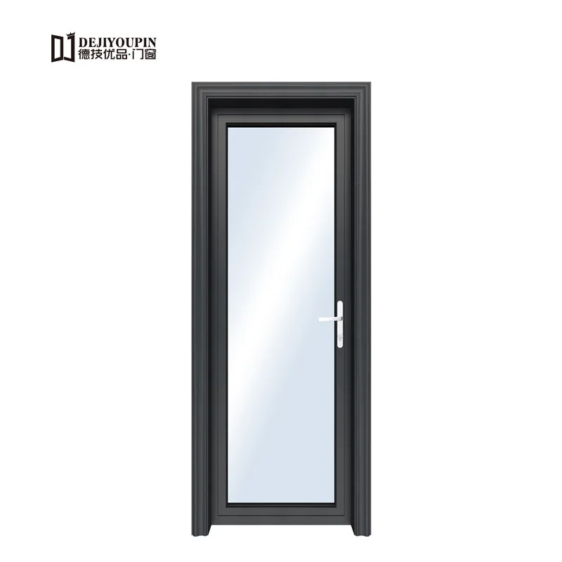 Cheap Price Aluminum Bathroom Modern Swing Style Tempered Frosted Glass Interior Toilet Door In Bangladesh