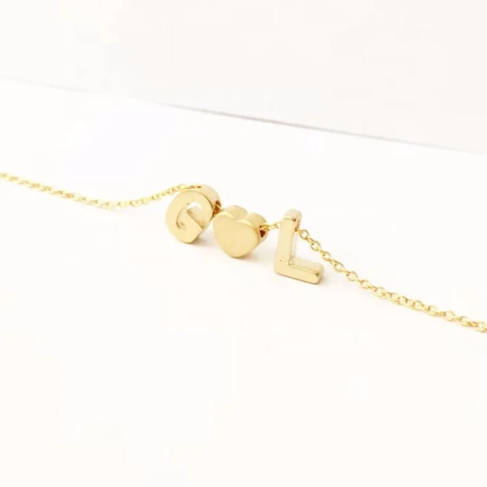 MECYLIFE Couples Heart Initial Necklace Two Letter Silver Monogram Gold Letter Jewelry Dainty Necklaces