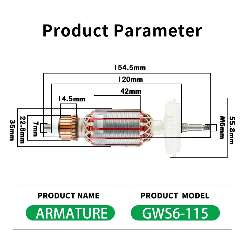 NewBeat High Quality Commutator Armatures Professional Manufacture of Angle Grinder Power Tool Spare Parts Armature Rotor