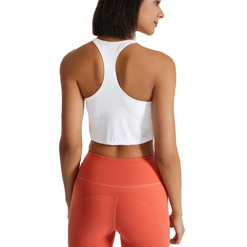 Женская ударопрочная Спортивная майка без рукавов для активного отдыха с подушечками одежда для тренировок йоги частная этикетка Спортивная майка с круглым вырезом и логотипом