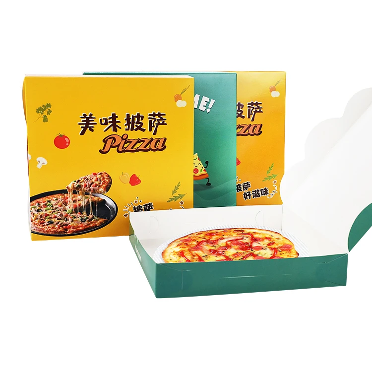 
Custom printed food store foldable pizza packaging box 