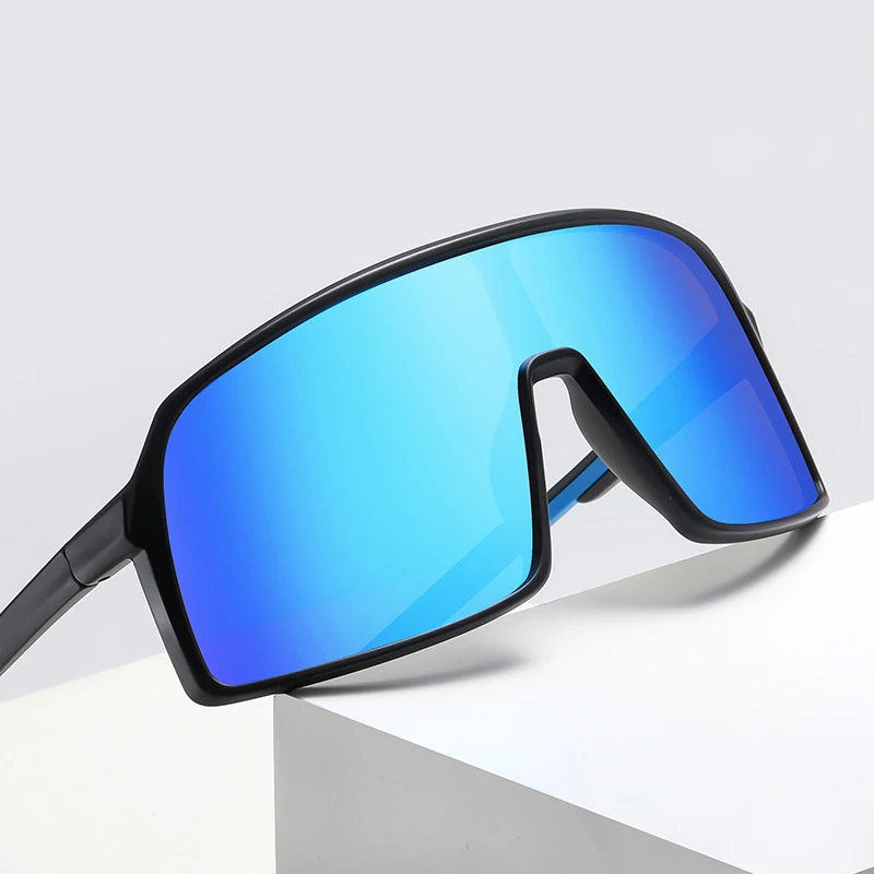 Wholesale TR90 Big Frame Sunglasses Unisex Adults New Trendy UV400 Protection Polarizing Sports Sunglasses Black Gold