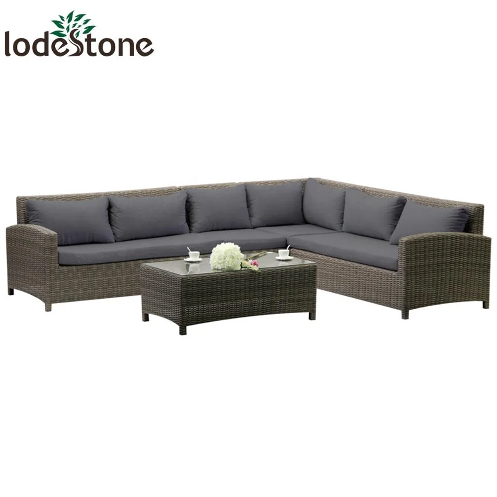 
Modern Design outdoor rattan garden L shape outdoor sofa set 