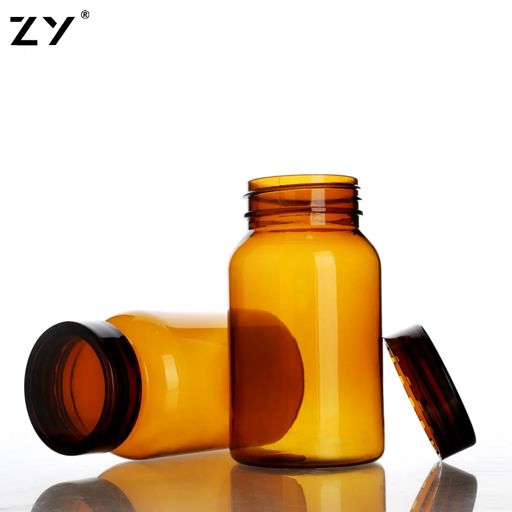 Wide Mouth Low MOQ Amber Capsule Bottle Plastic Plastic Bottles For Capsules