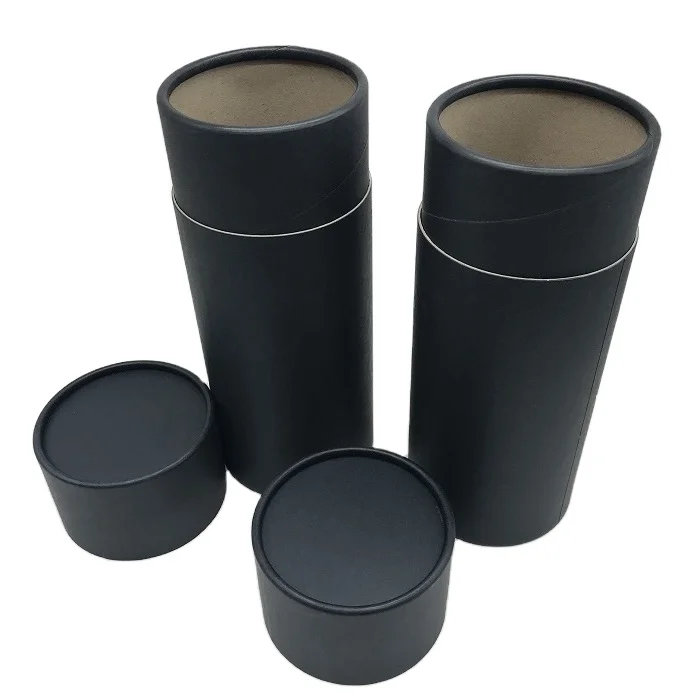 
Wholesale Custom Round Bio-Degradable Cylinder Matte Black Kraft Paper Cardboard Tube 