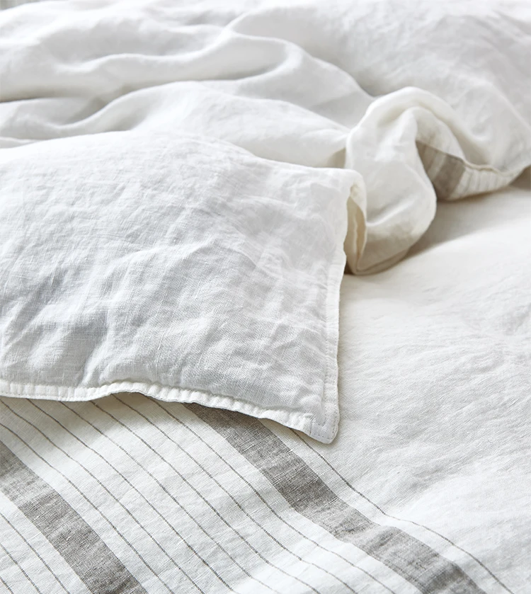 Flax Linen bed sheet set washed French Linen bedding sets