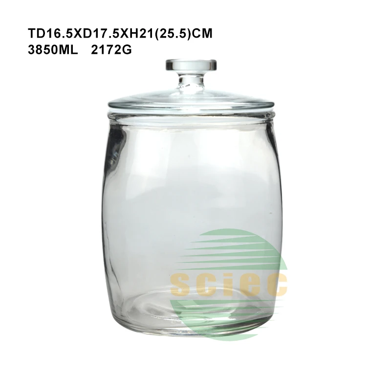 Large Wholesale 1 Gallon Glass Jar Glass Biscotti Jar With Lid Cookie Jars For Storage