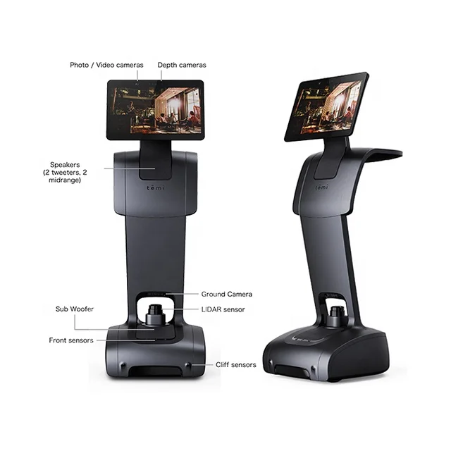 Commercial Use Mall Move Robot Artificial Intelligent Telepresence Service Humanoid Smart Restaurant Waiter Temi Robot