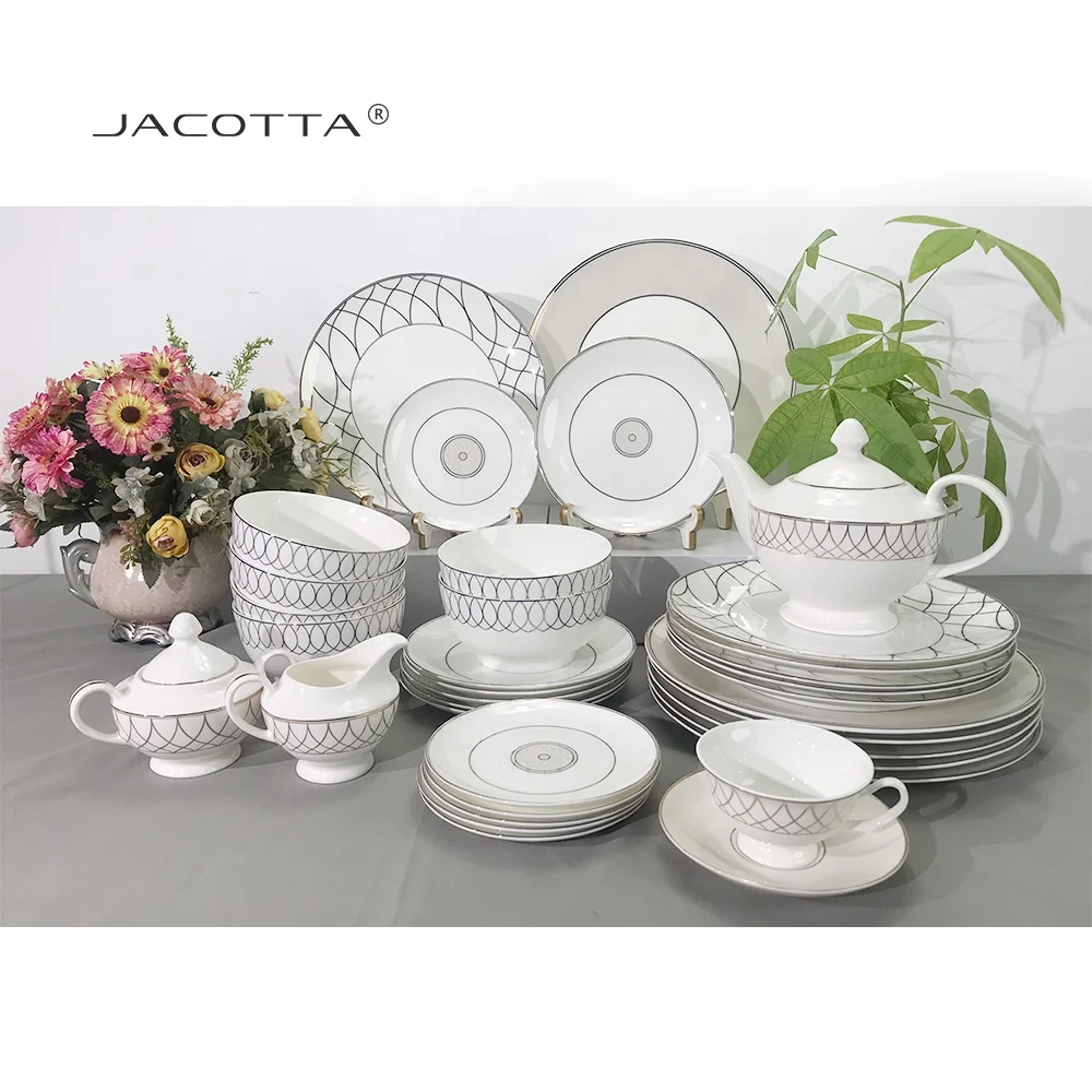 Оптовая продажа, набор фарфоровых тарелок круглой формы для ресторанов и отелей