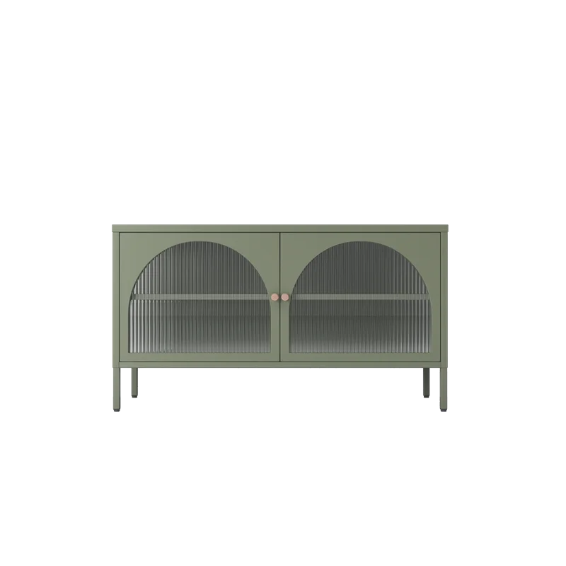 2021 Factory New Design Household Metal Gass Door Sideboard Home Furnture Steel Sideboard for Kitchen