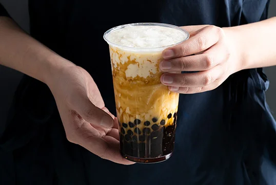 brown sugar bubble tea heart chocolate ball