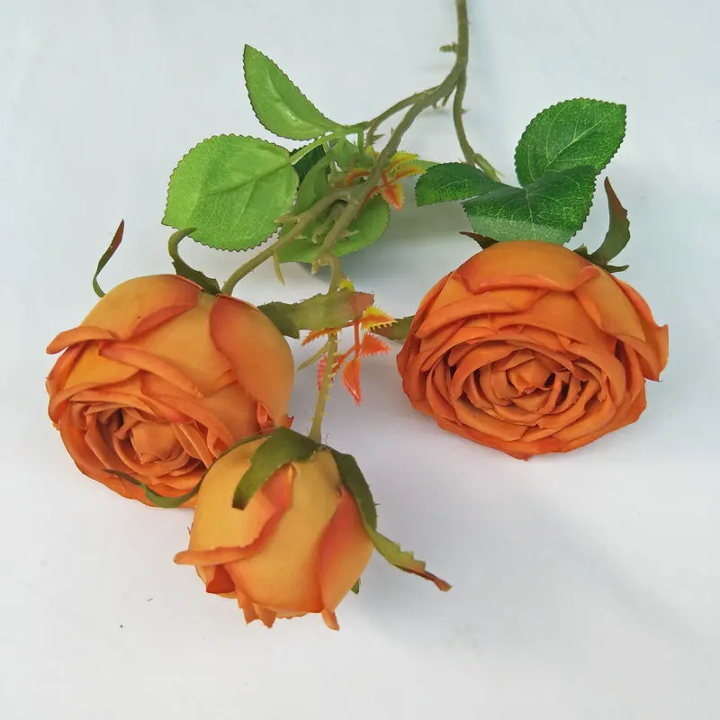 3 Head Imperial Concubine Rose Wedding scene decoration Artificial flowers Three pronged Princess Rose