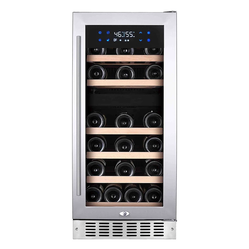 Vinopro встроенный 91L 32 бутылки двухзонный компрессор полка из бука многофункциональный винный шкаф холодильник